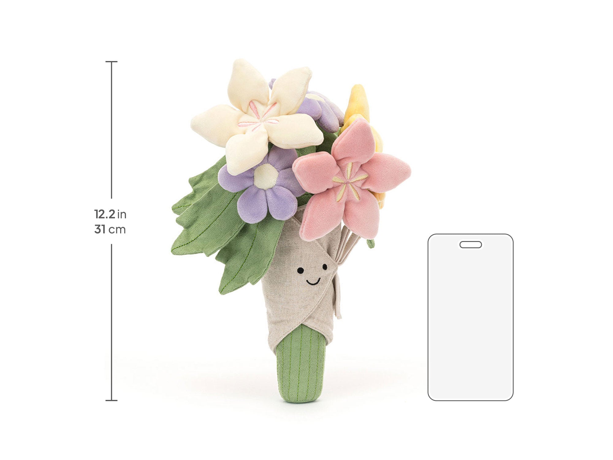 Amuseables Bouquet of Flowers, size chart