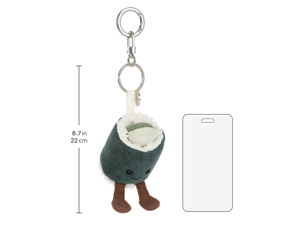 Amuseables ​Hosomaki Bag Charm, size chart