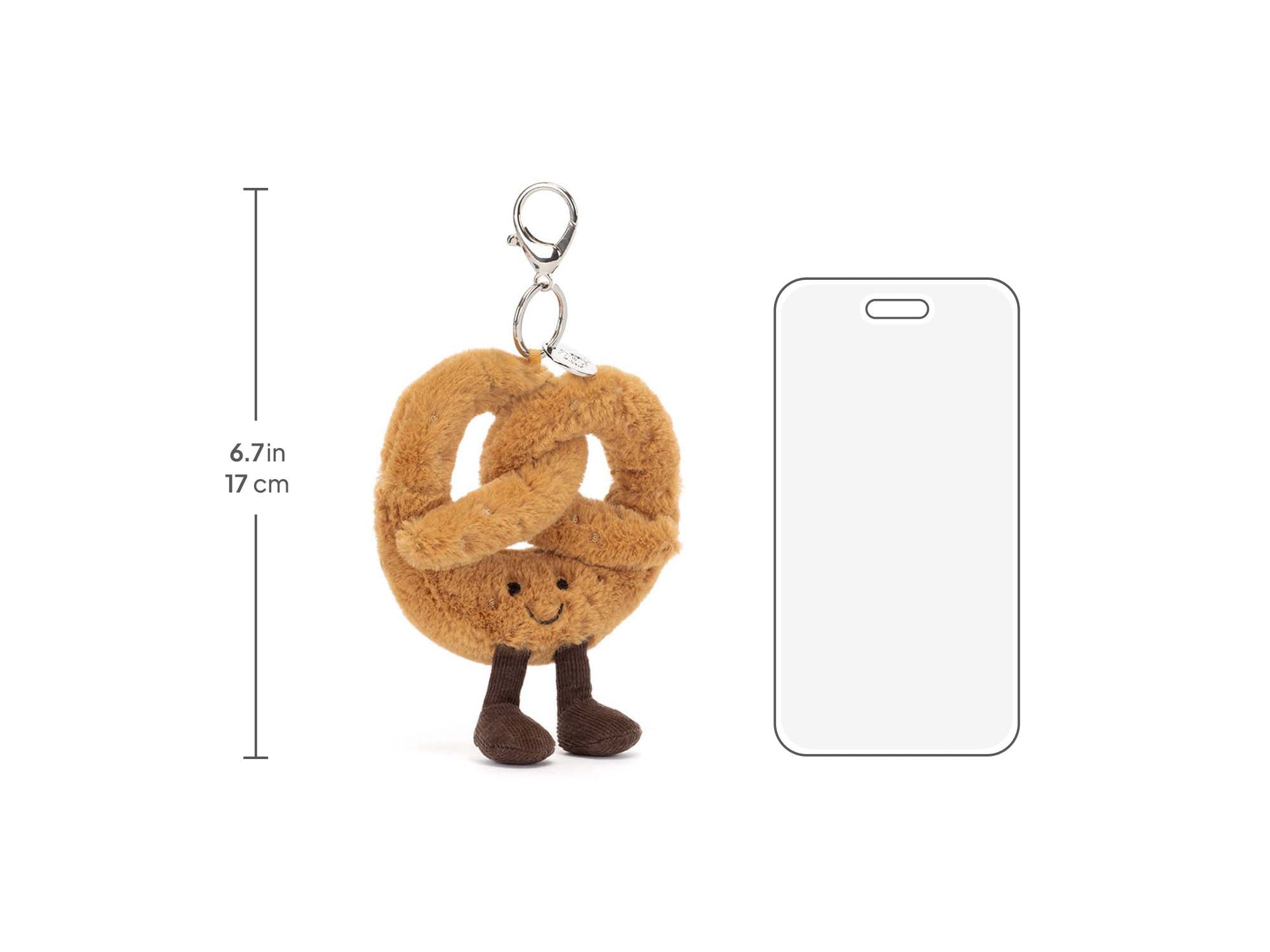 Amuseables Pretzel Bag Charm, size chart