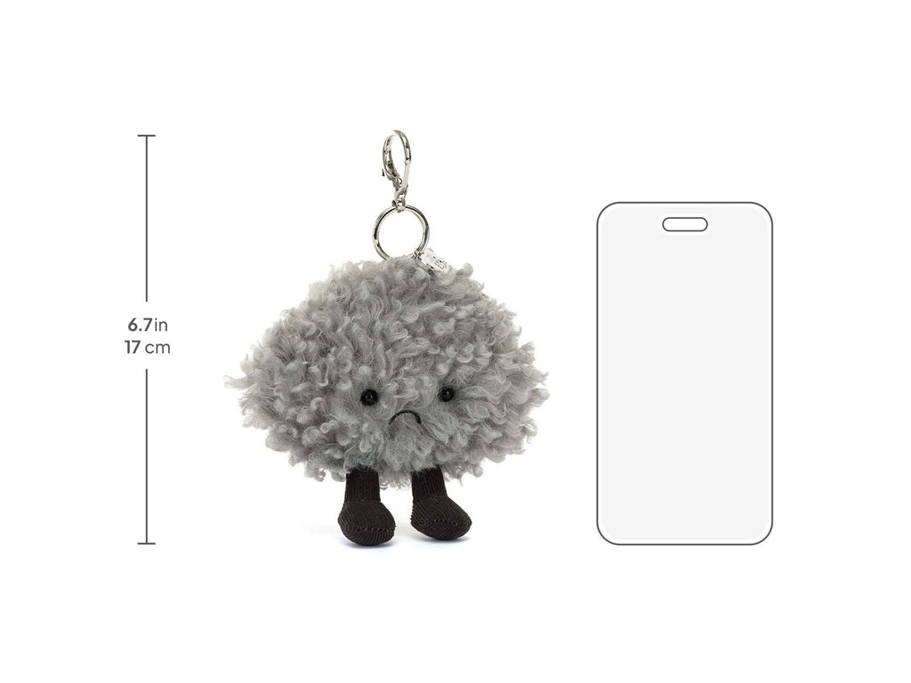 Amuseables Storm Cloud Bag Charm, size chart
