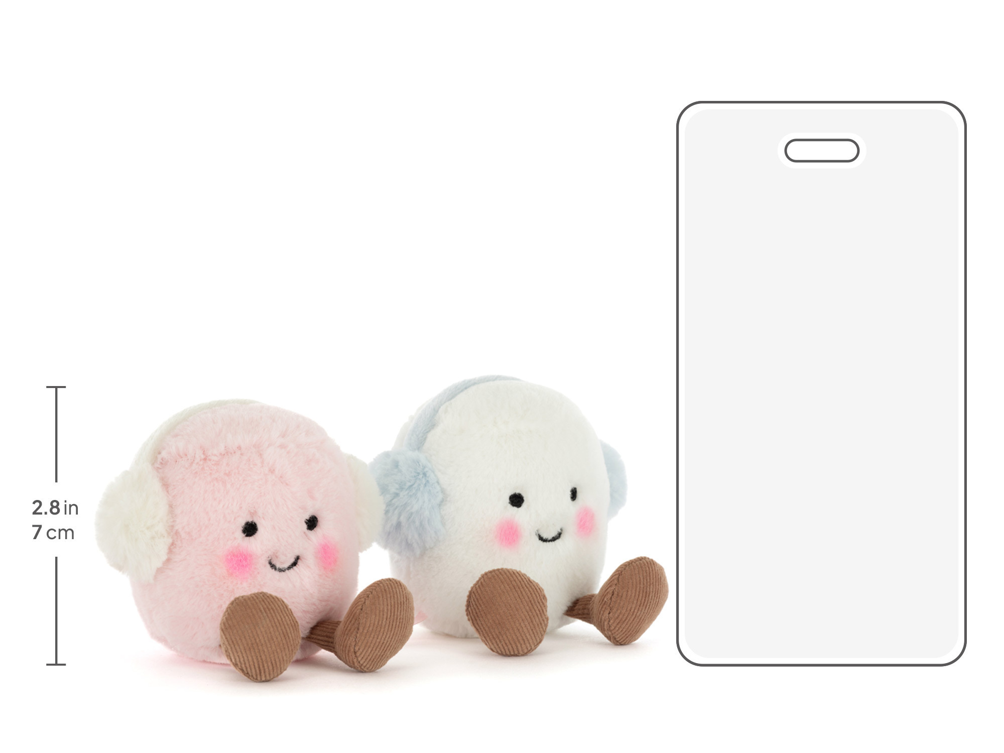 Amuseables Toastie Pink and White Marshmallows, size chart