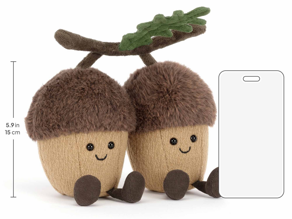 Amuseables Ort & Tum Acorns, size chart
