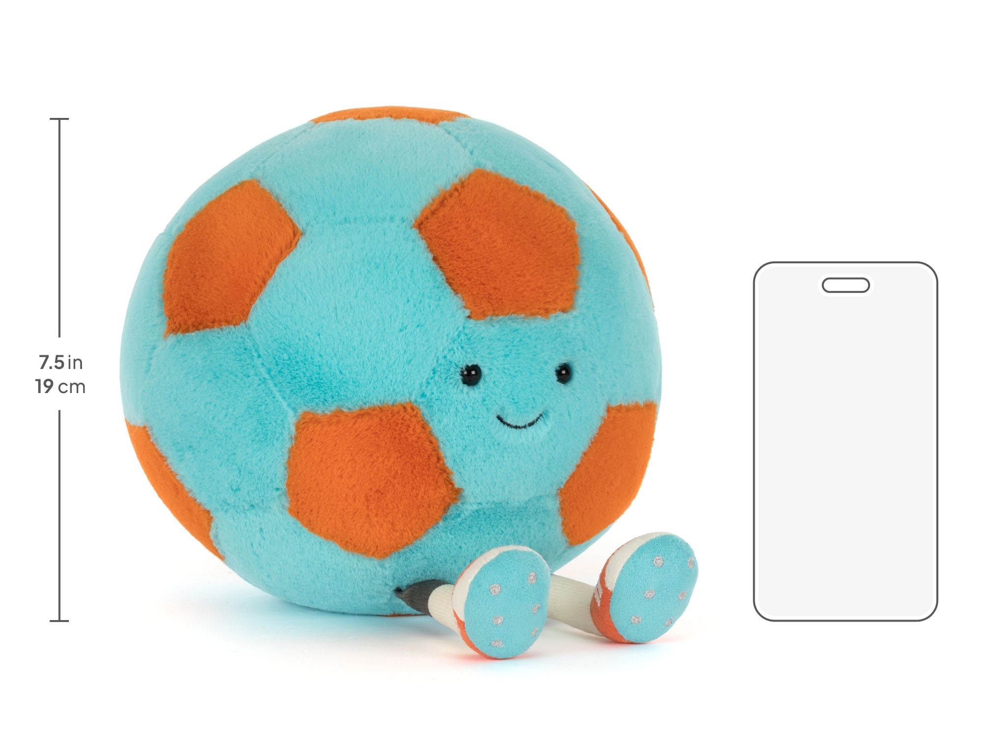 Amuseables Jellycat Football, Size chart