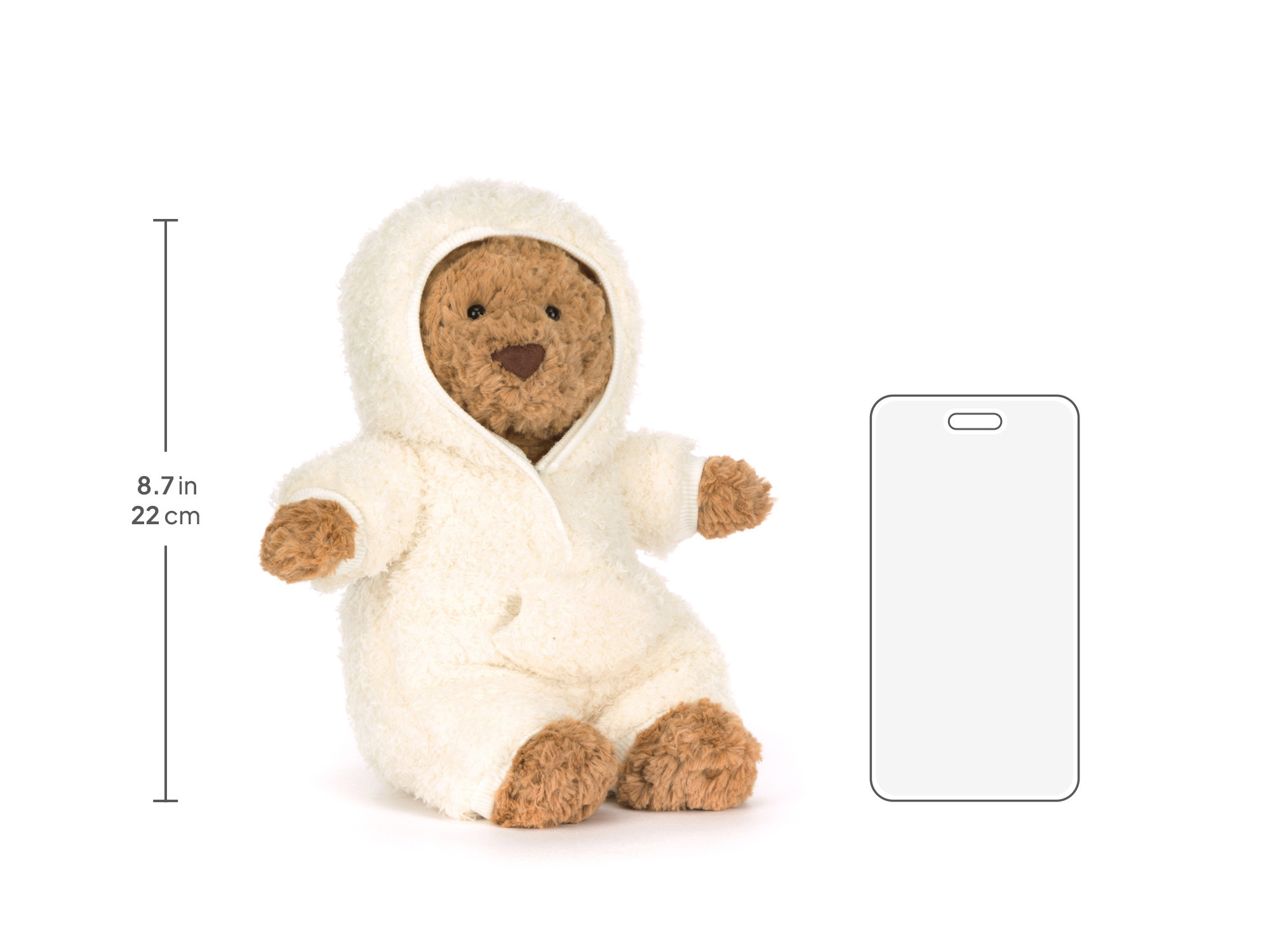 Bartholomew Bear All-in-one Outfit, size chart