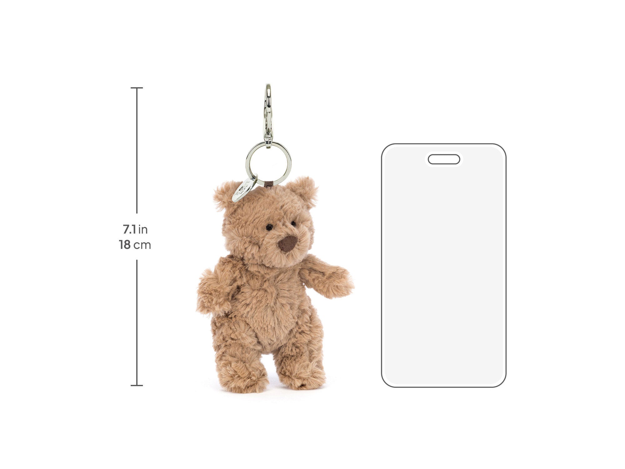 Bartholomew Bear Bag Charm, size chart