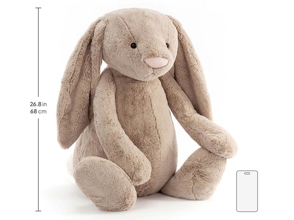 Bashful Beige Bunny Giant, size chart
