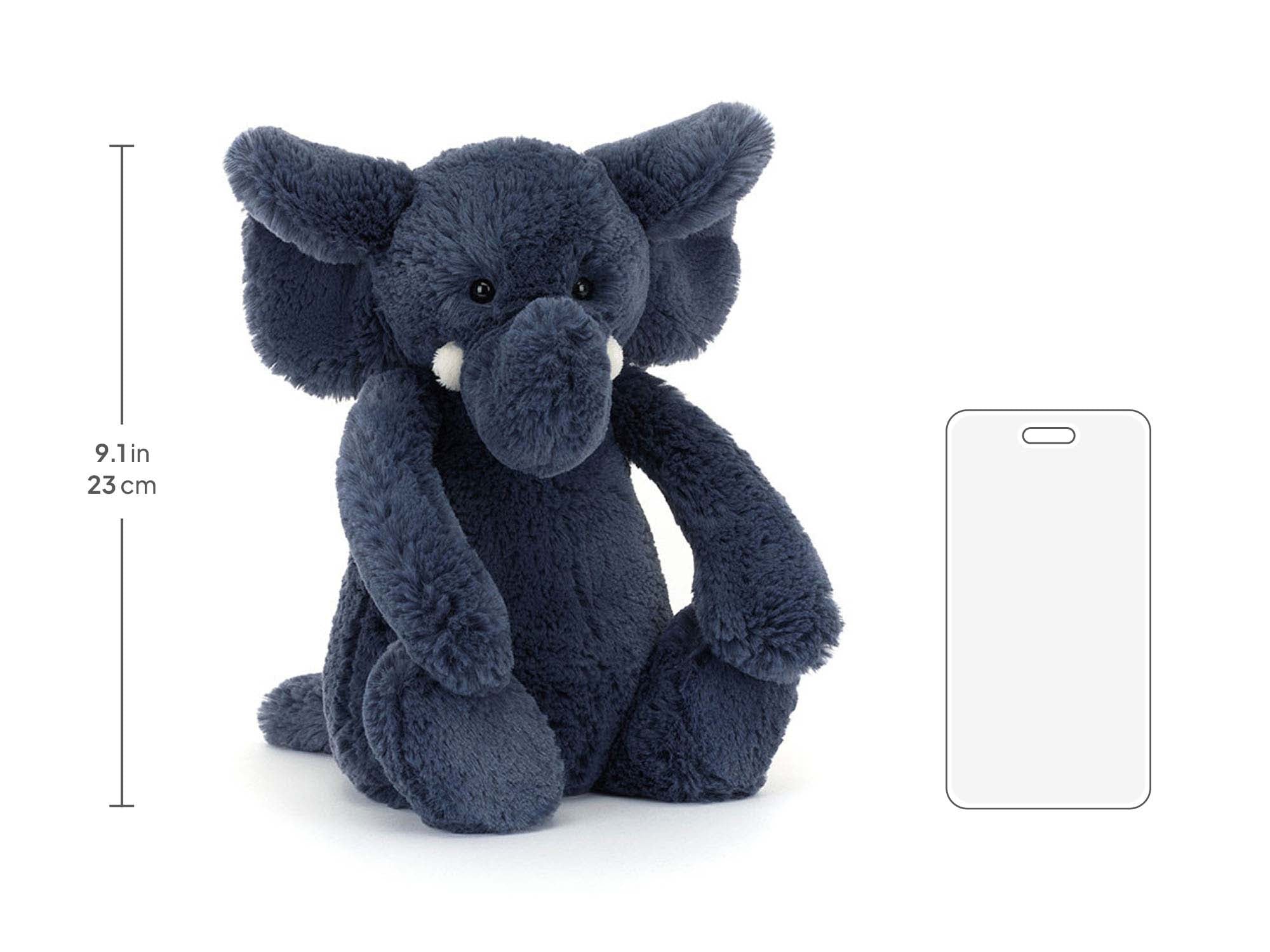 Bashful Blue Elephant, size chart