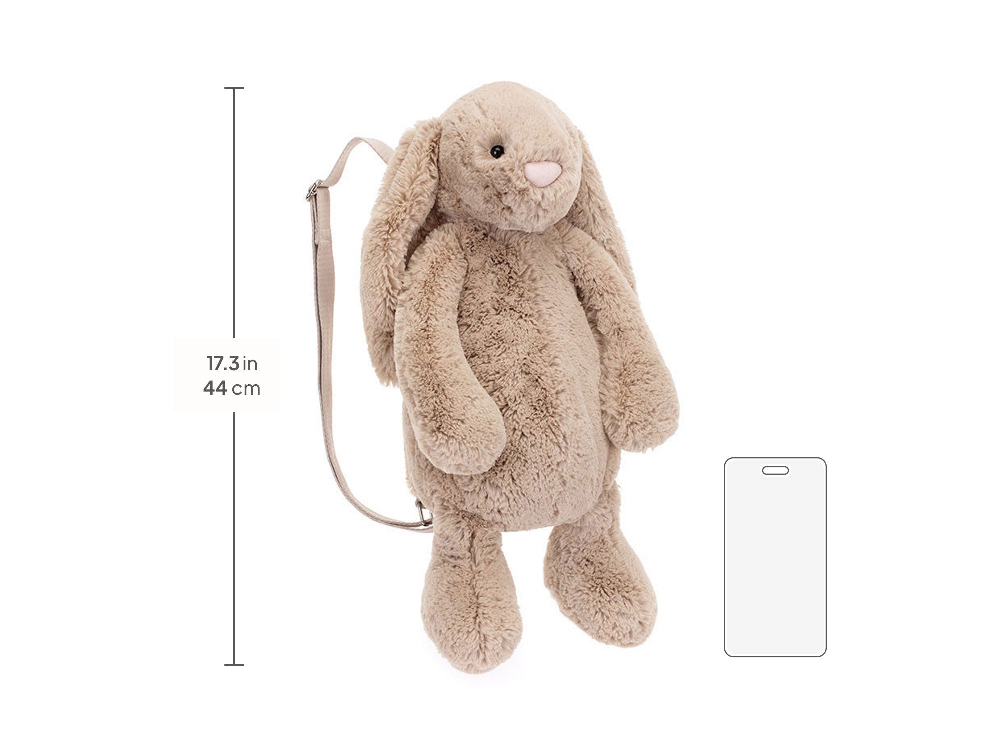 Bashful Bunny Beige Backpack , size chart