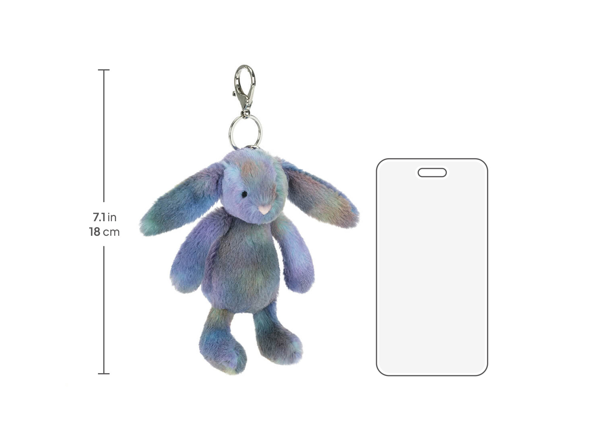 Zodihop Luxe Bunny Bag Charm, size chart