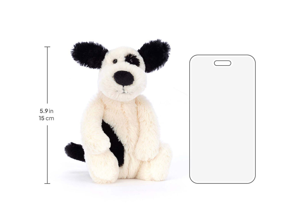 Bashful Black & Cream Puppy Small, size chart