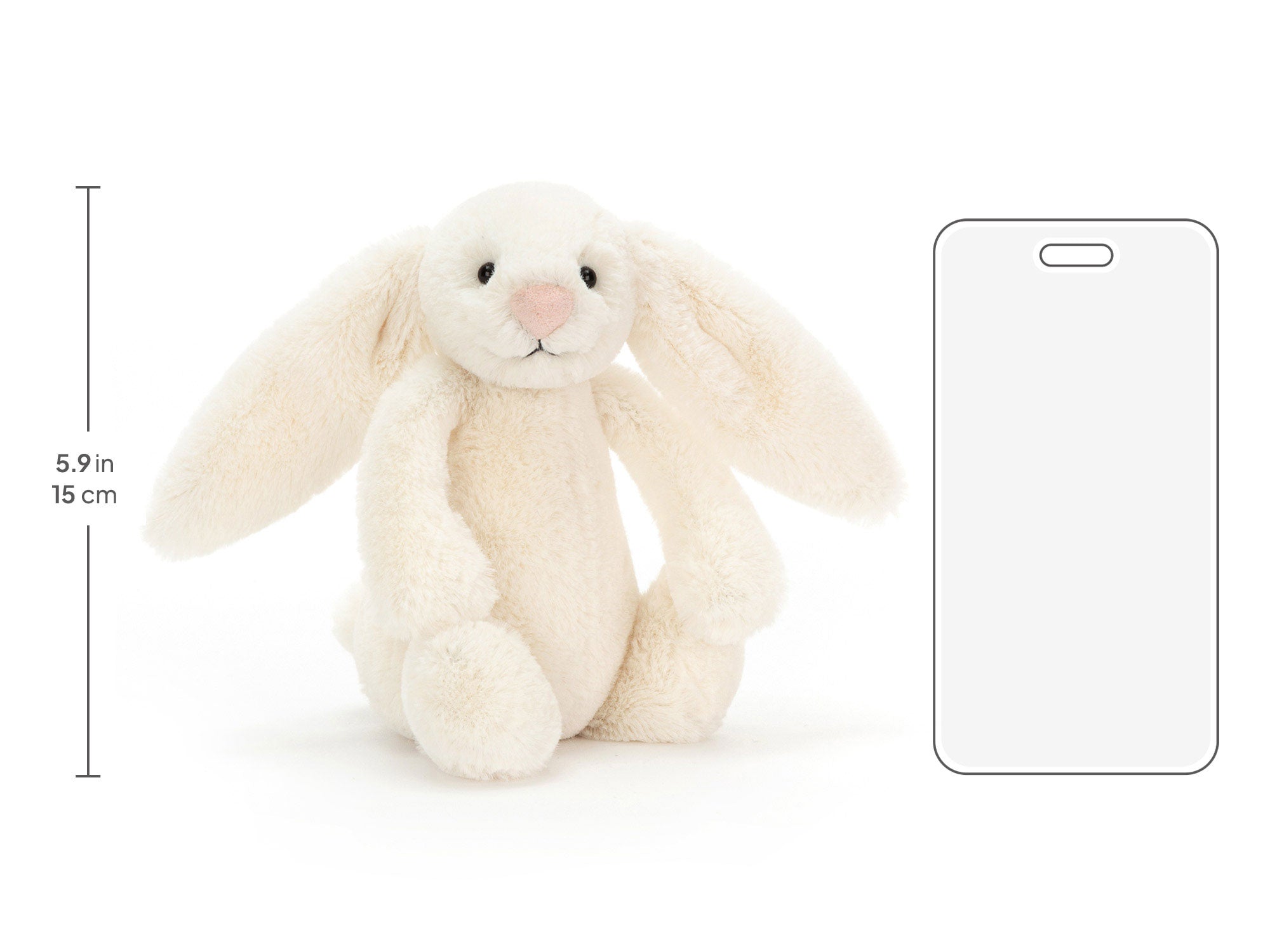 Bashful Cream Bunny Small, size chart