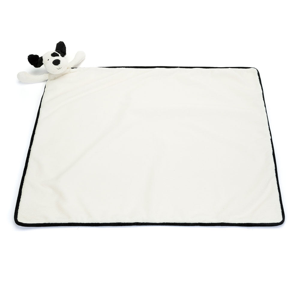Bashful Black & Cream Puppy Blankie, View 4