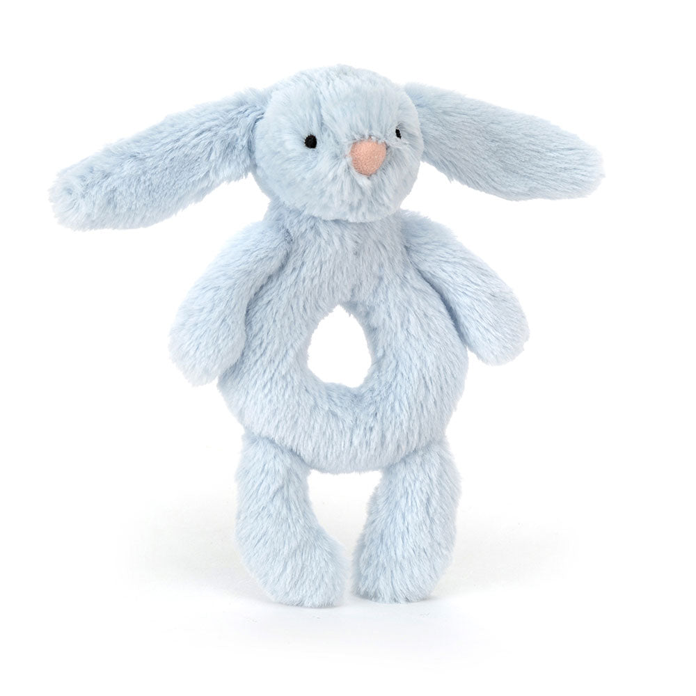Bashful Blue Bunny Ring Rattle, Main View