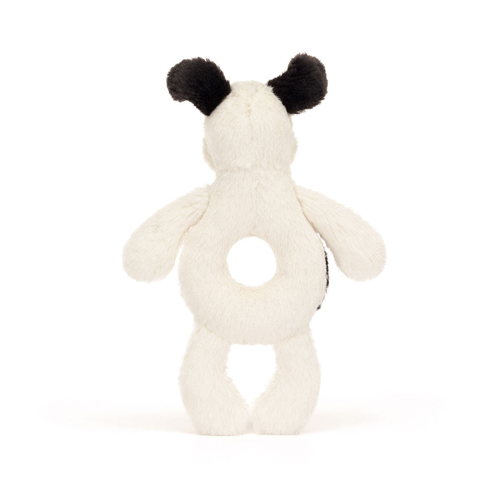 Bashful Black & Cream Puppy Ring Rattle, View 3