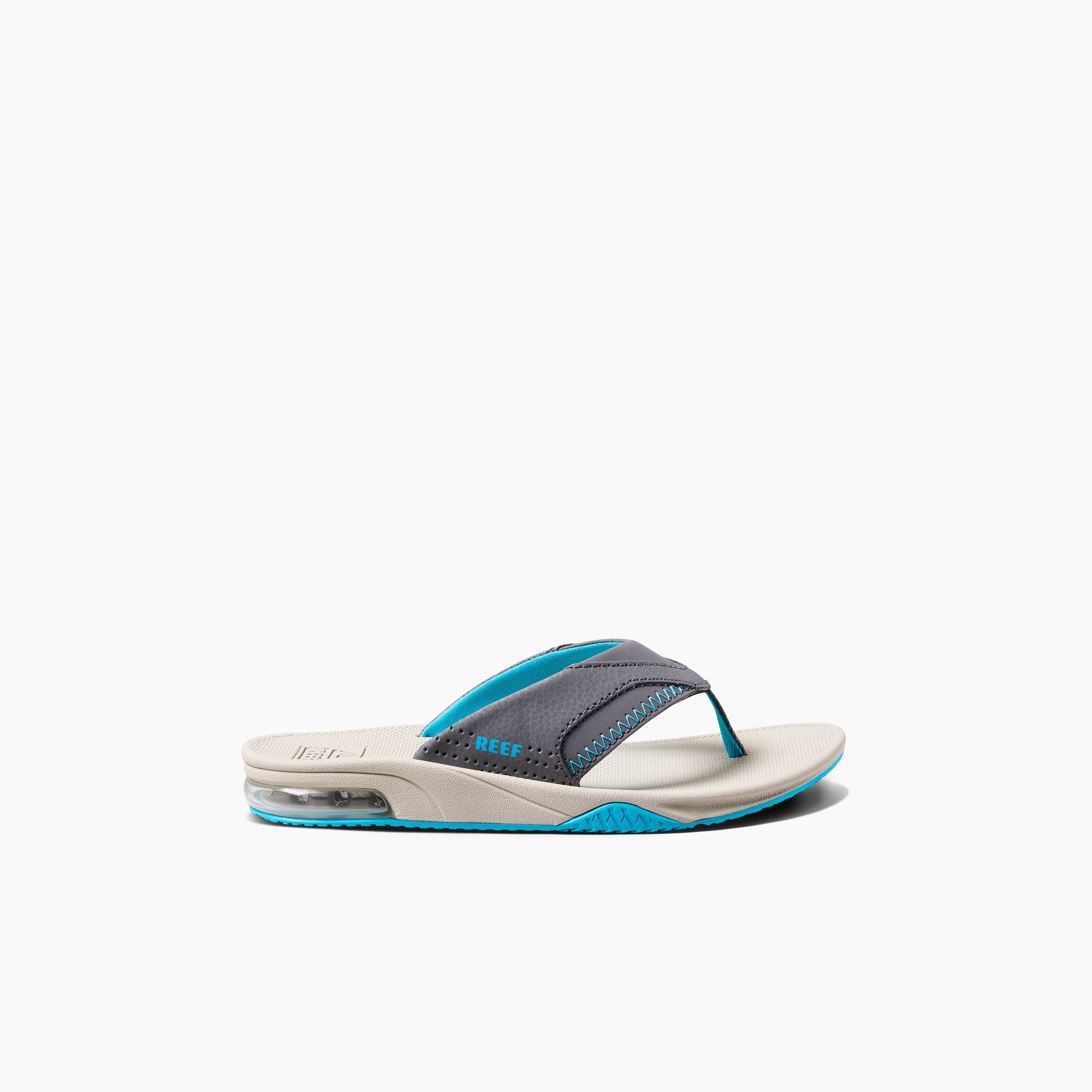 Kids Fanning - Grey/Aqua/Oak - Right Side View