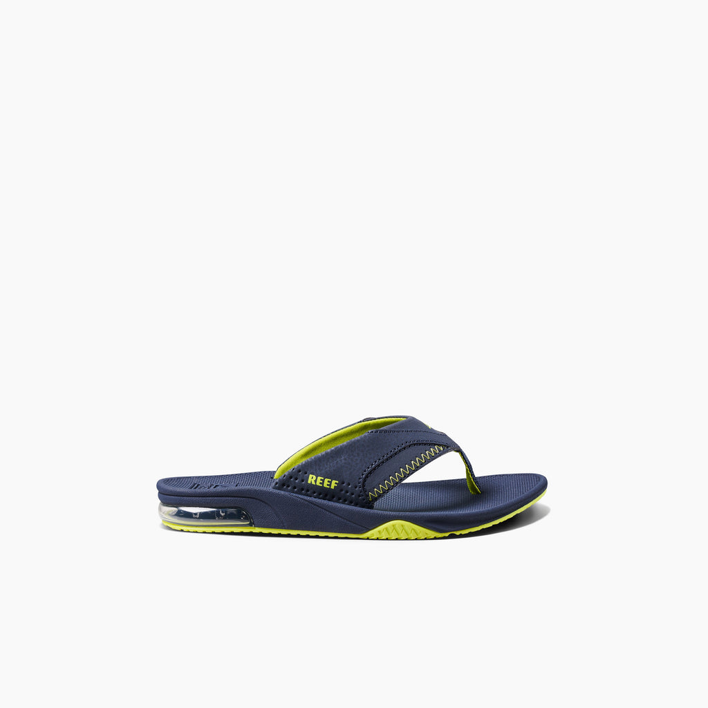 Kids Fanning - Lime/Navy - Right Side View