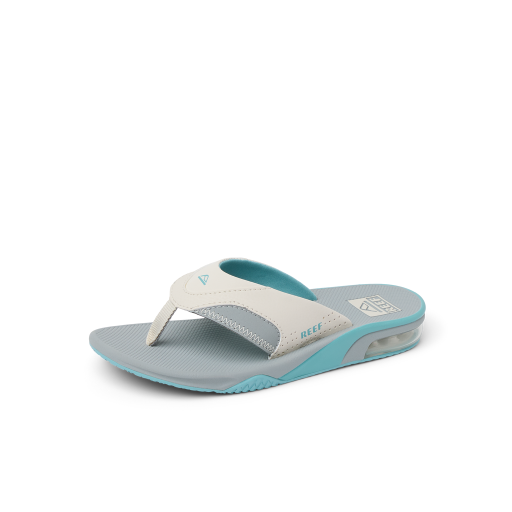 Kids Fanning - Tan/Grey/Blue - Left Side View