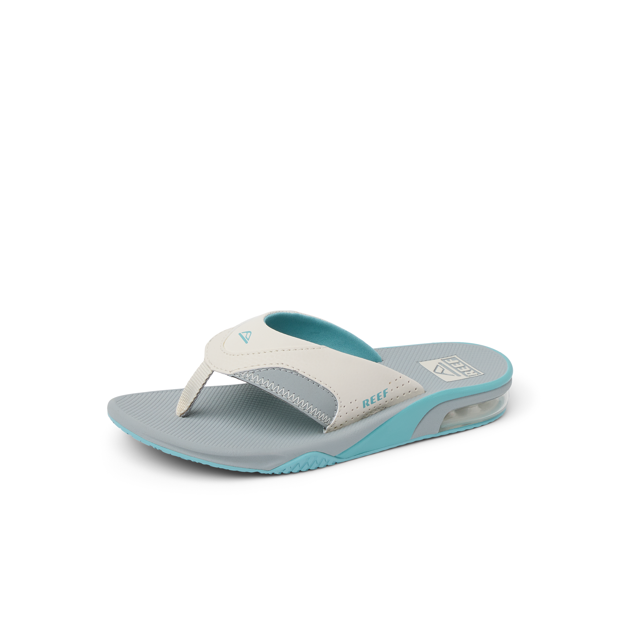 Kids Fanning - Tan/Grey/Blue - Left Side View