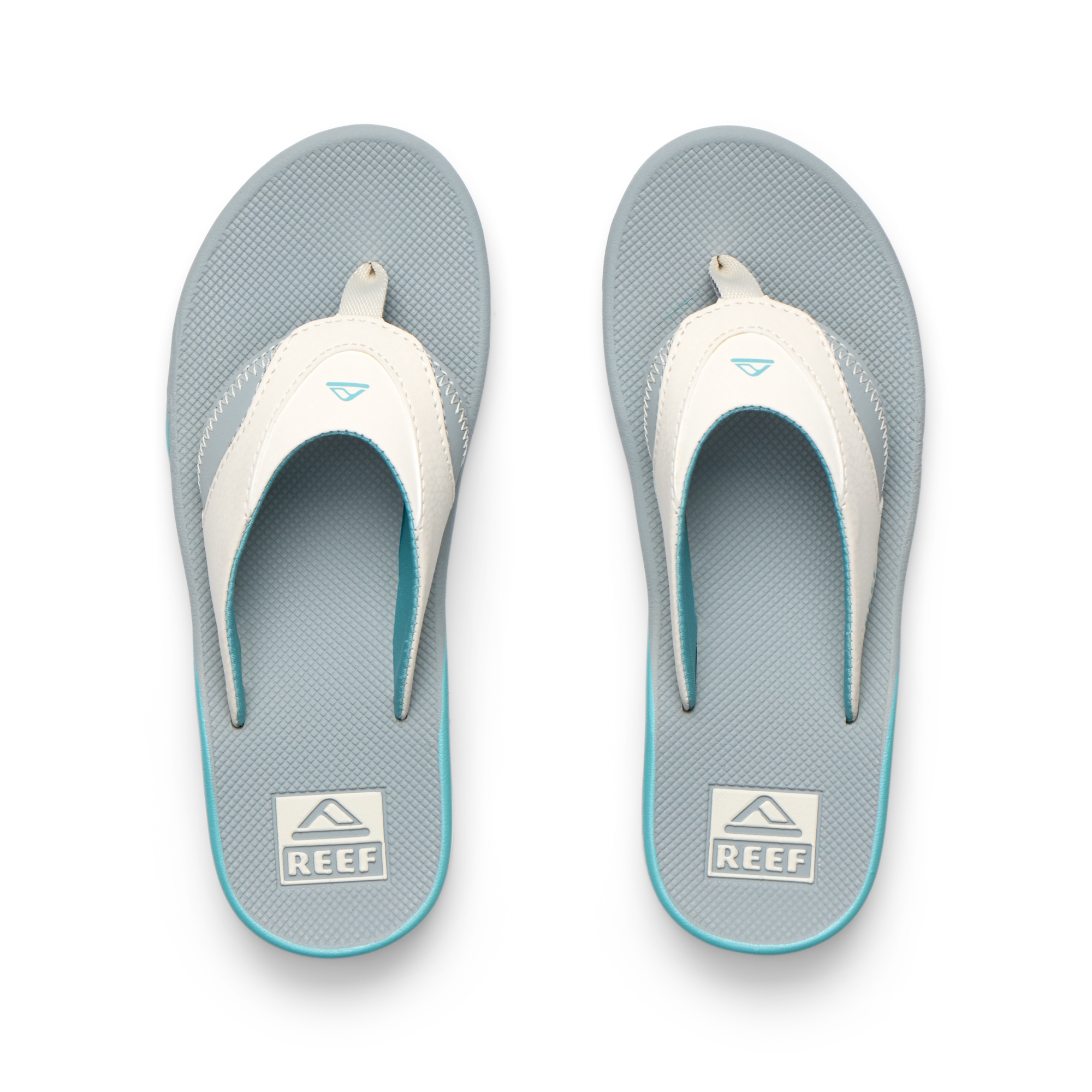Kids Fanning - Tan/Grey/Blue - Top View