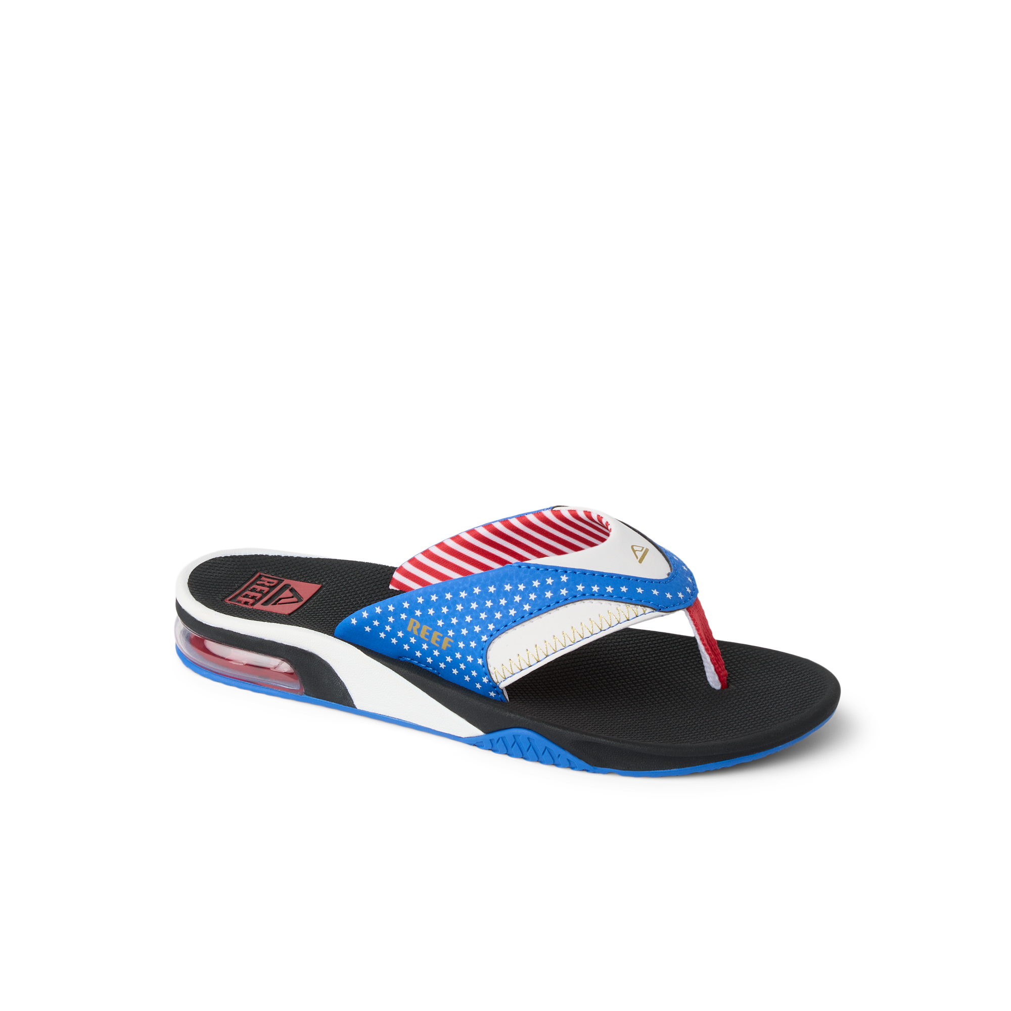 Kids Fanning right-facing flip flop for boys with comfort features, surf-inspired design, and anatomical arch support.