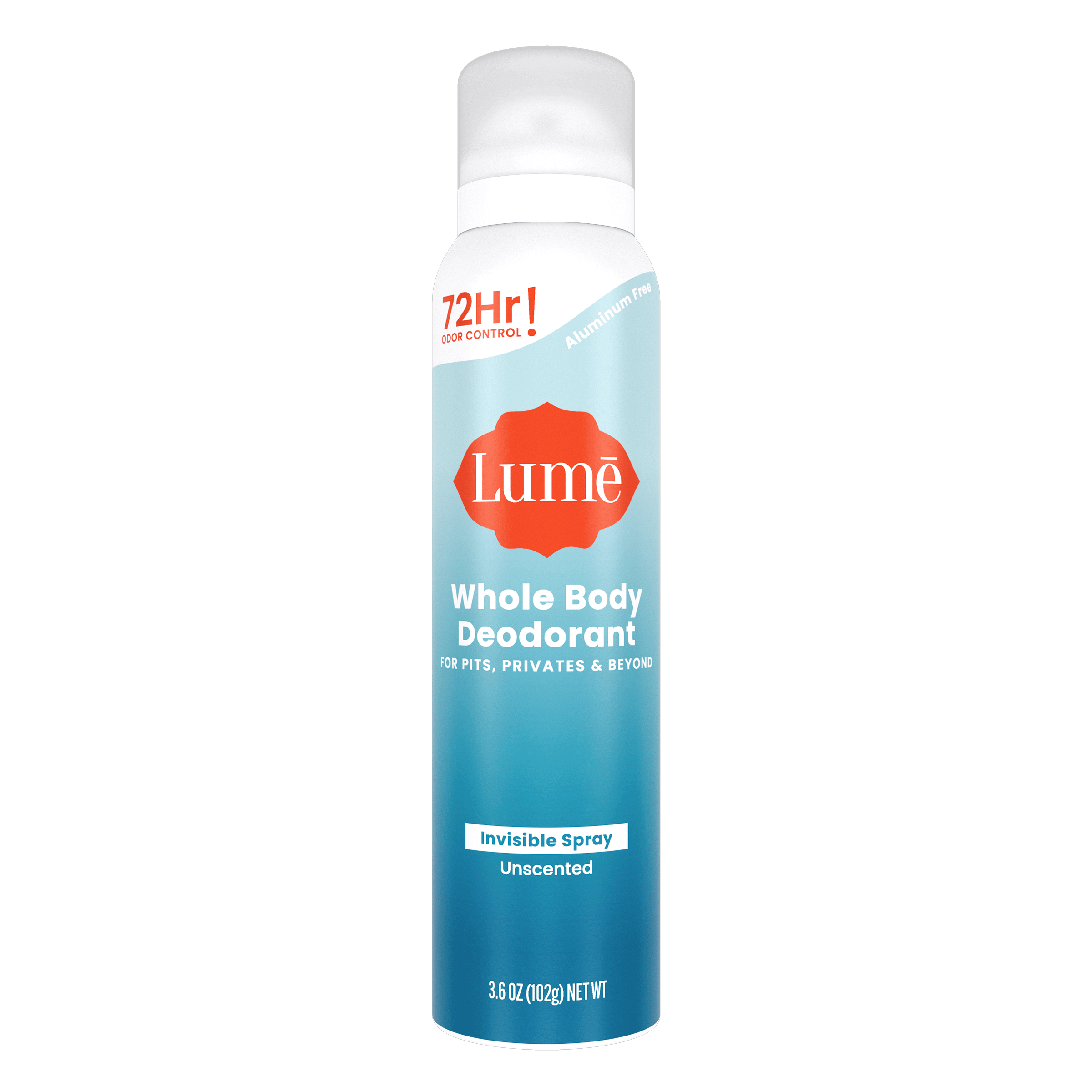 Blue can of spray deodorant in Unscented