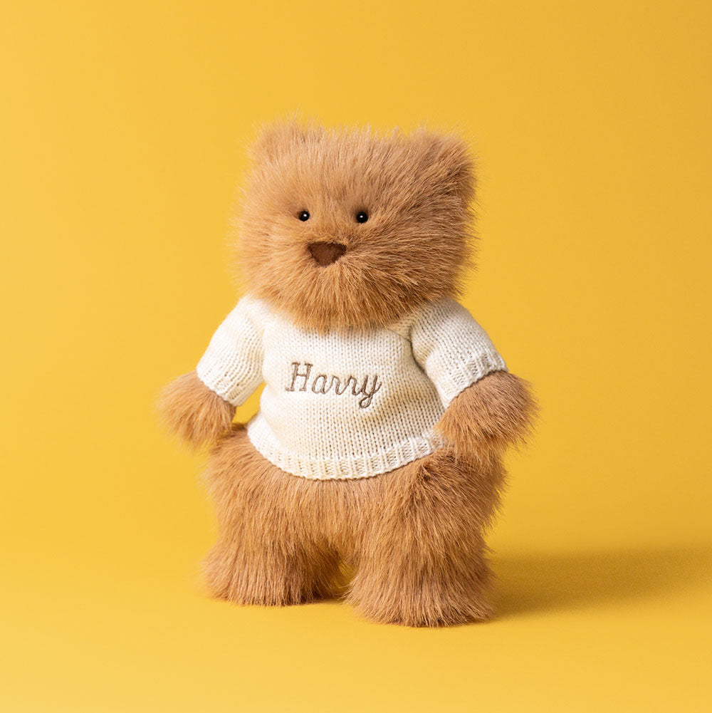 Bartholomew Bear Bouffant with Personalised Cream Jumper, View 1