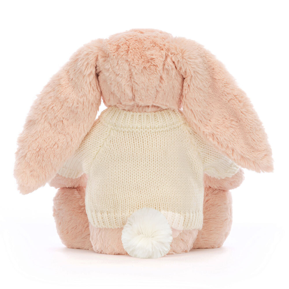 Bashful Blush Bunny with Personalised Cream Jumper, View 3