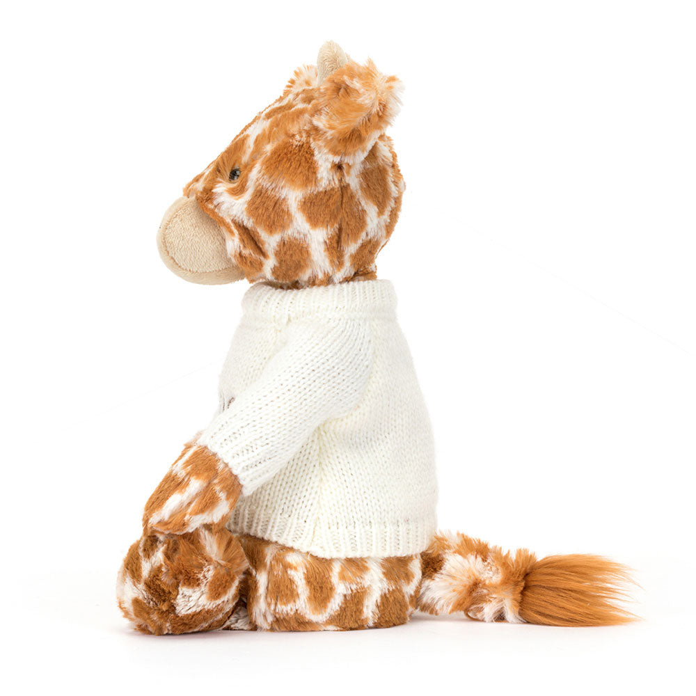 Bashful Giraffe with Personalised Cream Jumper, View 2