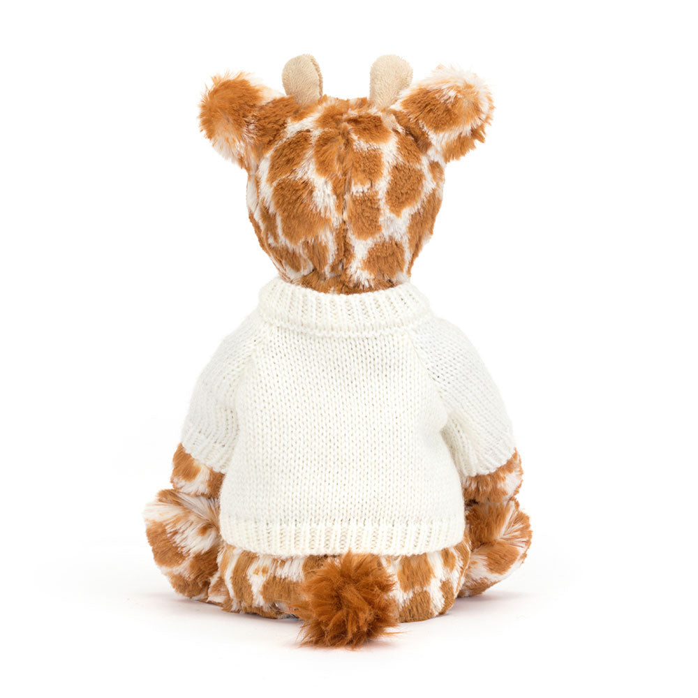 Bashful Giraffe with Personalised Cream Jumper, View 3