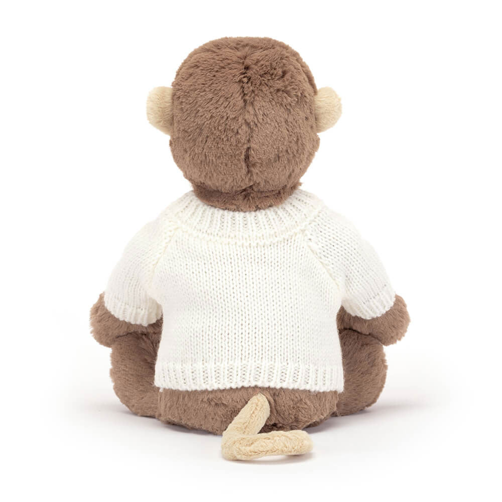 Bashful Monkey with Personalised Cream Jumper, View 3