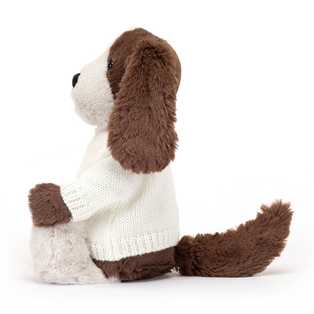 Bashful Fudge Puppy with Personalised Cream Jumper, View 2
