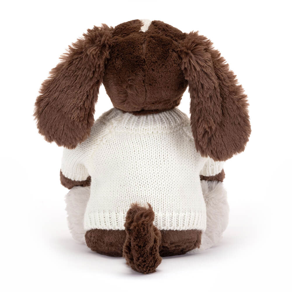 Bashful Fudge Puppy with Personalised Cream Jumper, View 3