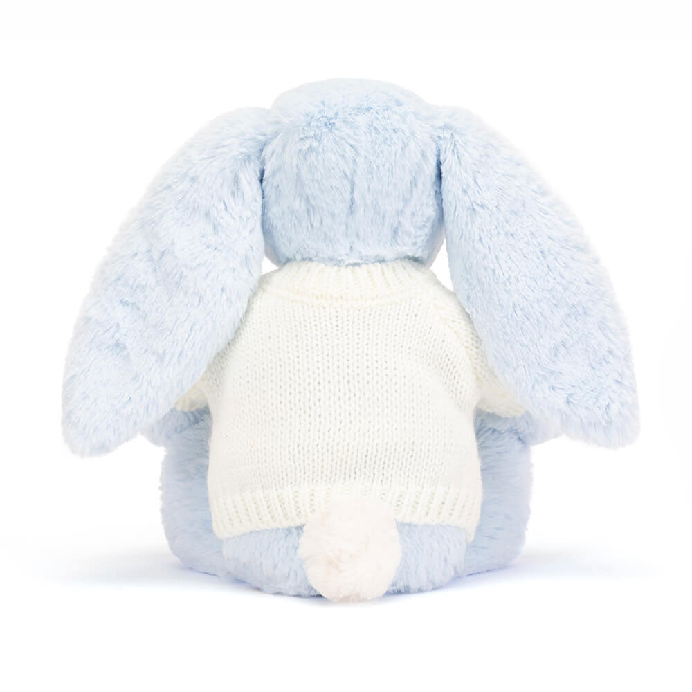 Bashful Blue Bunny with Personalised Cream Jumper, View 3