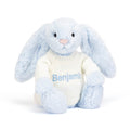 Bashful Blue Bunny with Personalised Cream Jumper, View 4