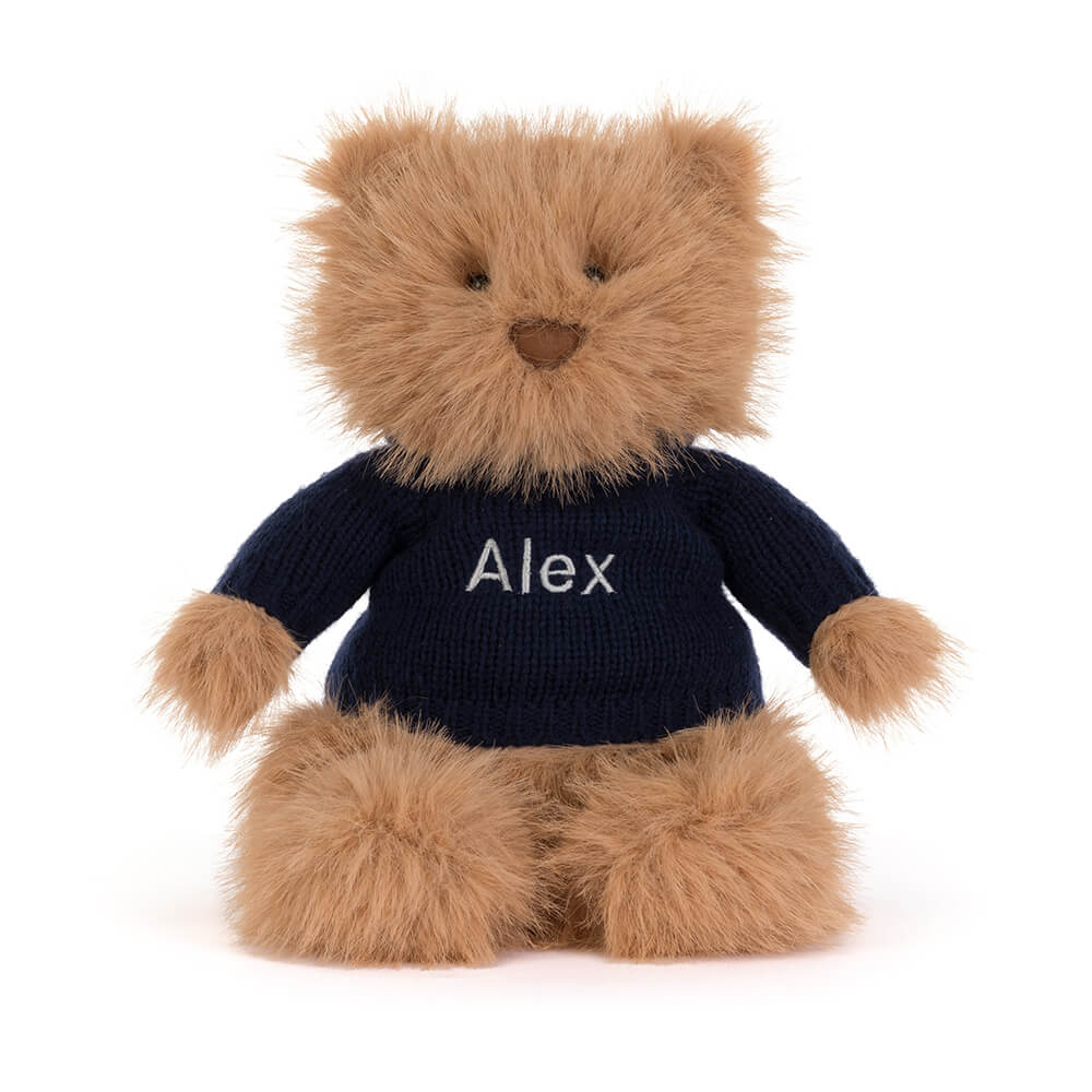 Bartholomew Bear Bouffant with Personalised Navy Jumper, View 4