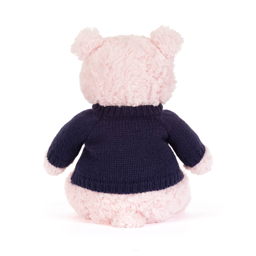 Leola Bear with Personalised Navy Jumper, View 3