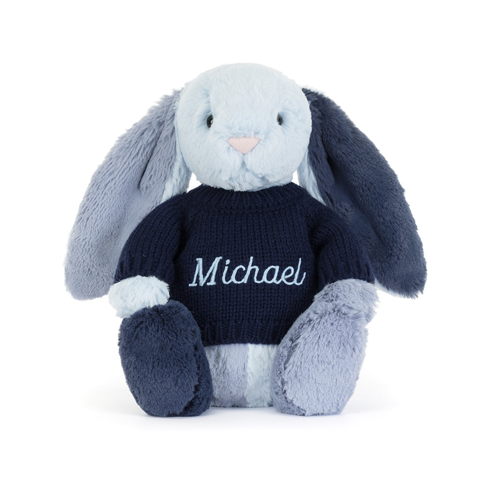Puddlesea Bunny with Personalised Navy Jumper, View 4