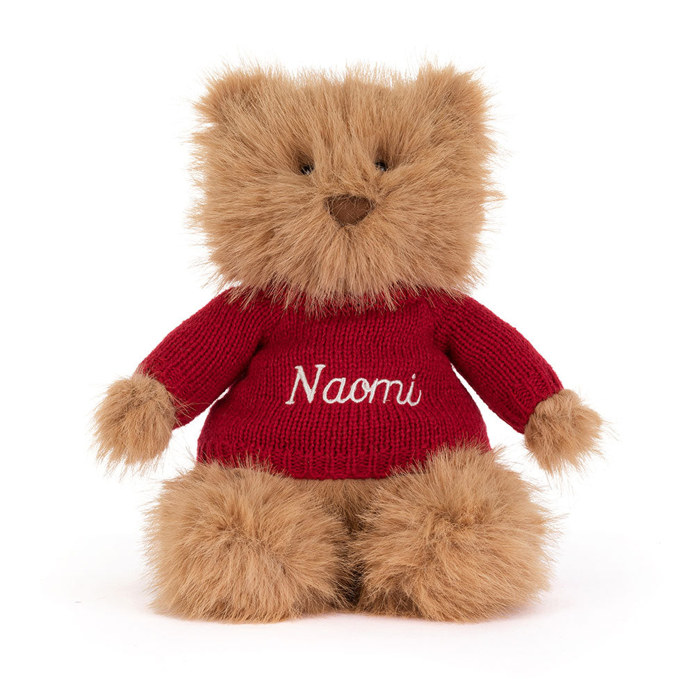 Bartholomew Bear Bouffant with Personalised Red Jumper, View 4