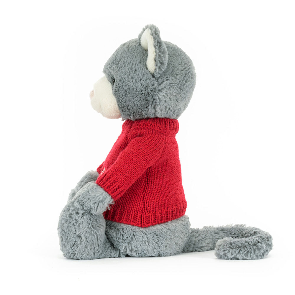 Bashful Kitten with Personalised Red Jumper, View 2