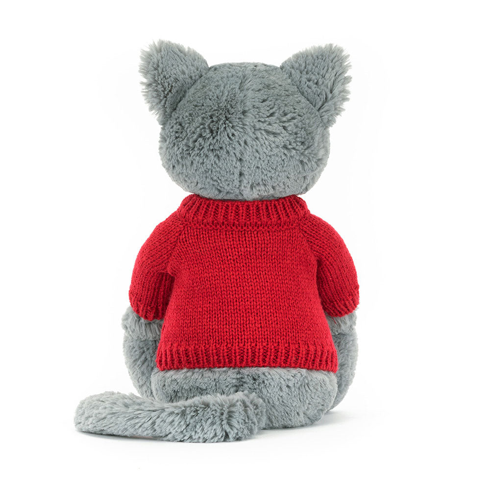 Bashful Kitten with Personalised Red Jumper, View 3