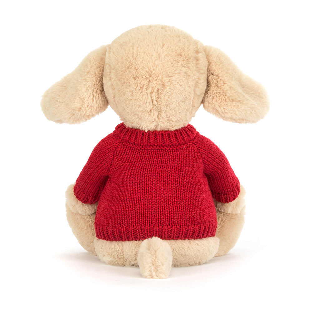 Bashful Luxe Puppy Orlando with Personalised Red Jumper, View 3