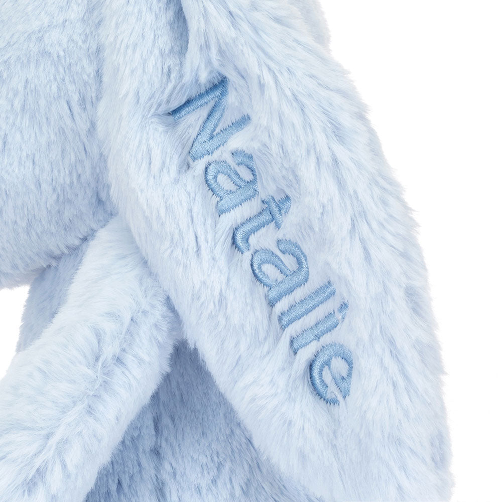 Personalised Bashful Blue Bunny Medium, View 3