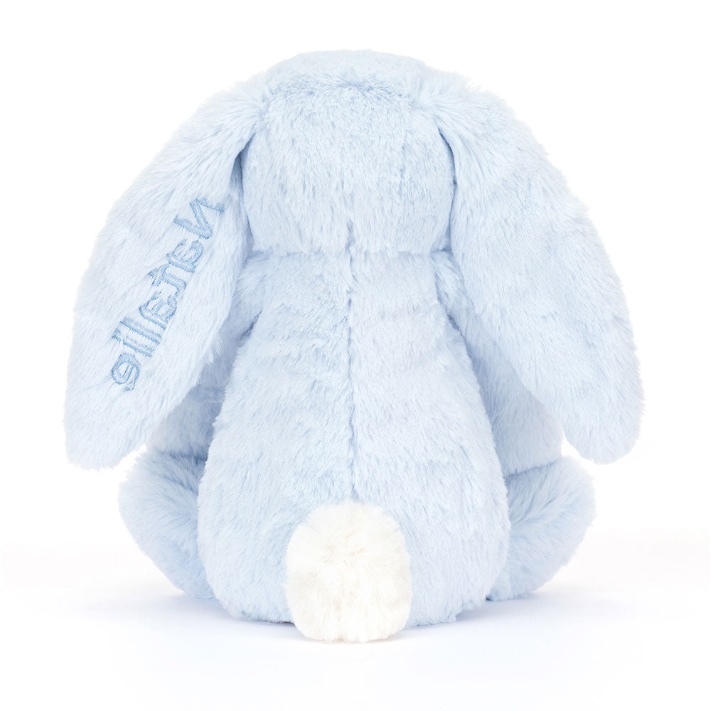 Personalised Bashful Blue Bunny Medium, View 4