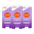 Three purple Lume cream deodorant sticks in the scent Lavender Sage