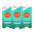 Three green Lume cream deodorant sticks in the scent Minted Cucumber