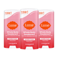 Three pink Lume cream deodorant sticks in the scent Peony Rose