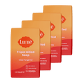 Four overlapping bars of soap in the scent Clean Tangerine